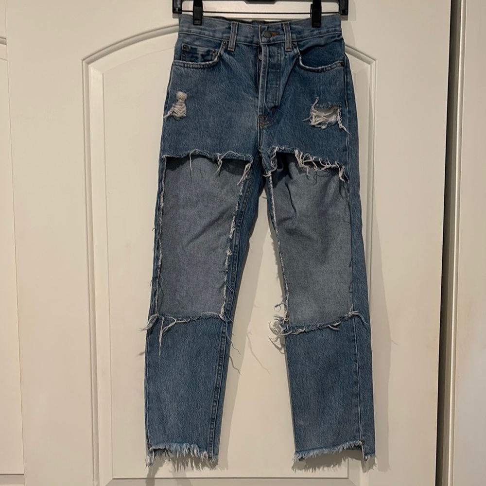 Carmar Blue Boyfriend Distressed Jeans
